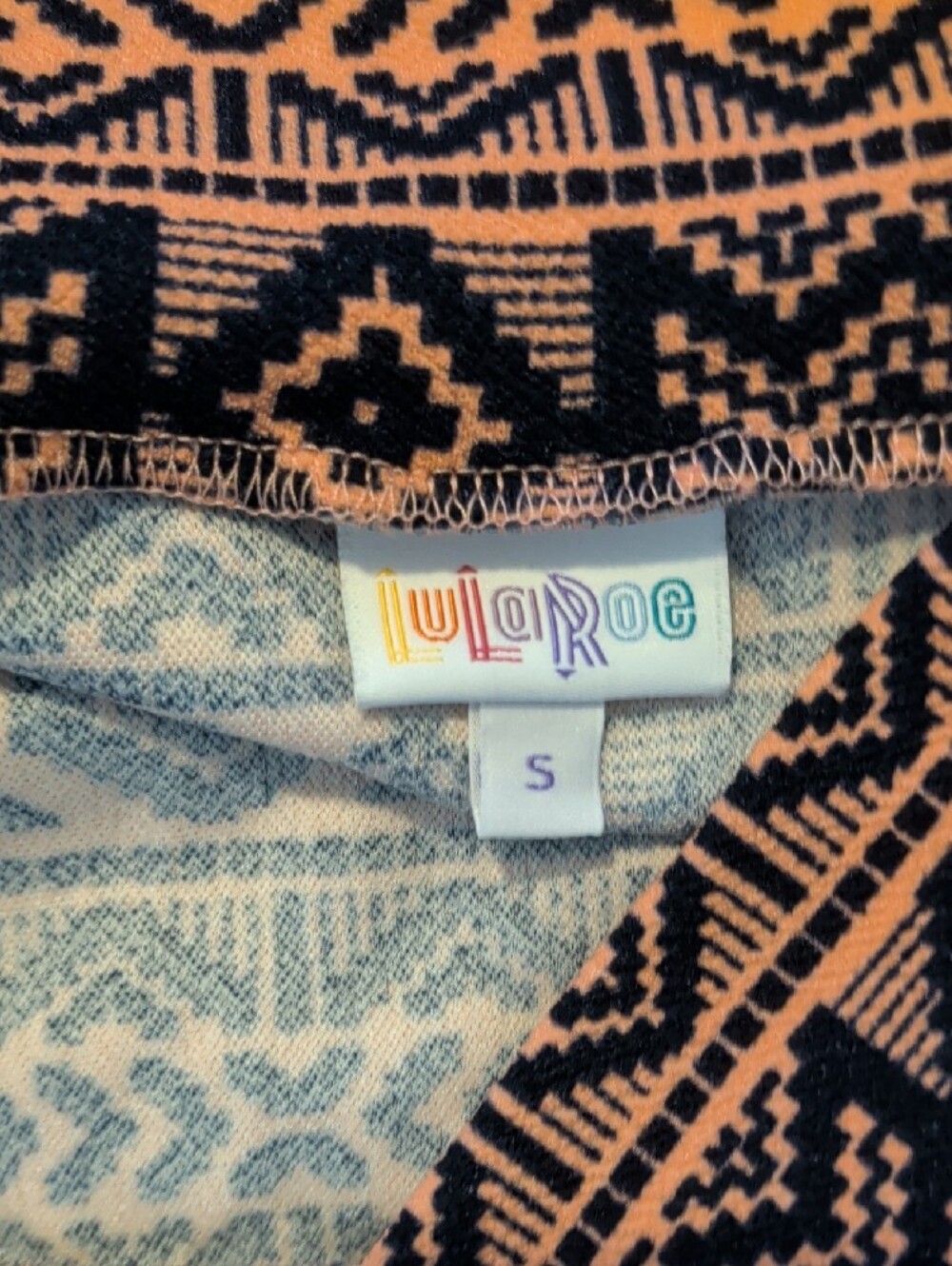 LuLaRoe Black and Pink Geometric Pencil Skirt - Picture 2 of 2